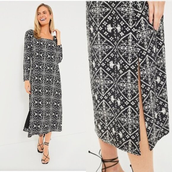 Tuckernuck NEW Hyacinth House Square Neck Sabrina Long Sleeve Midi Dress Size S - Picture 1 of 9